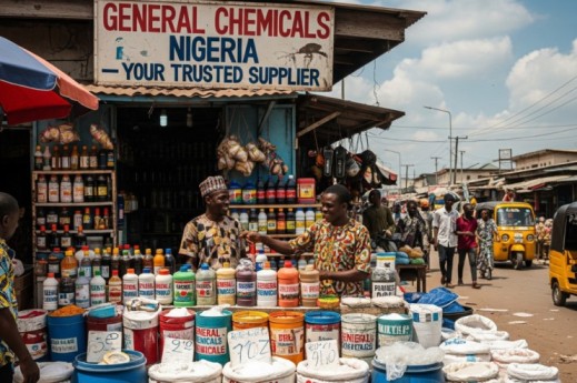 General chemicals in Nigeria sold at a local market